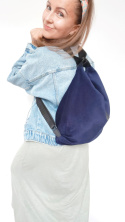 Torebko-plecak EasyBAG granatowy zamsz