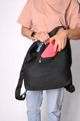 Torebko-plecak EasyBAG rude motyle na czarnym