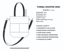 Torba shopper gołebi beż MIDI