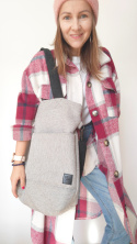 Torba shopper szaro- czarna MAXI