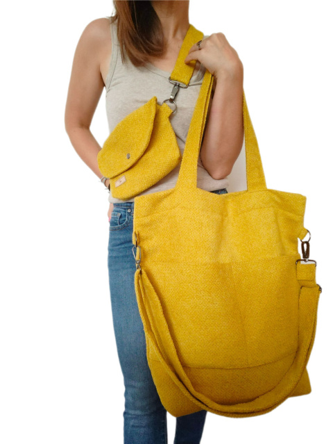 Torba shopper żółta MAXI FOLK Torba shopper żółta MAXI FOLK