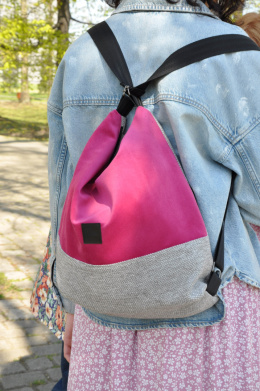 Torebko-plecak EasyBAG szary z fuksją