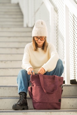 Torba shopper bordowa MAXI