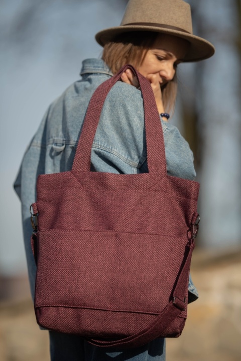 Torba shopper bordowa MIDI