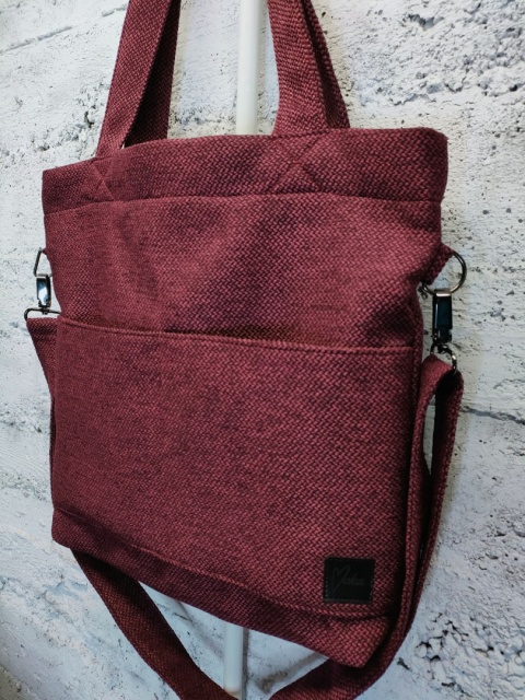 Torba shopper bordowa MIDI FOLK