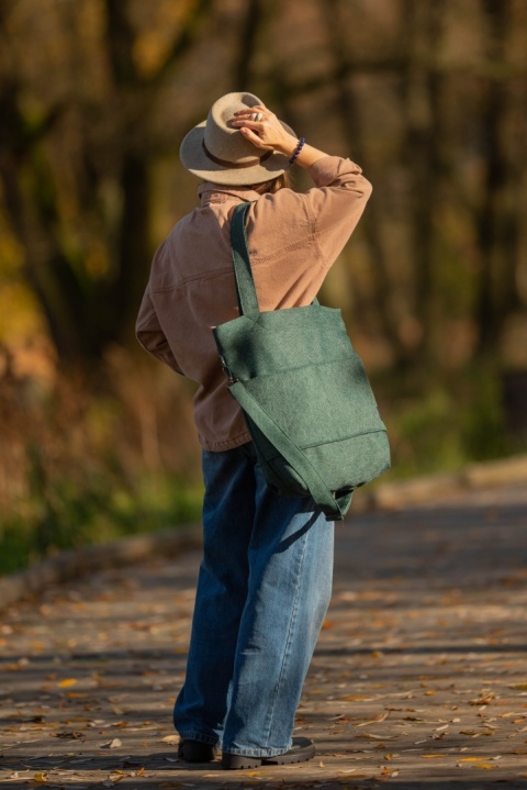 Torba shopper butelkowa zieleń MAXI