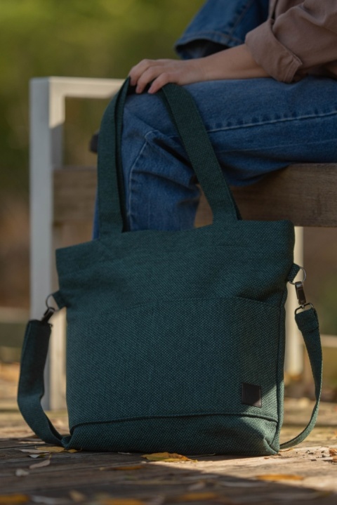Torba shopper butelkowa zieleń MIDI FOLK