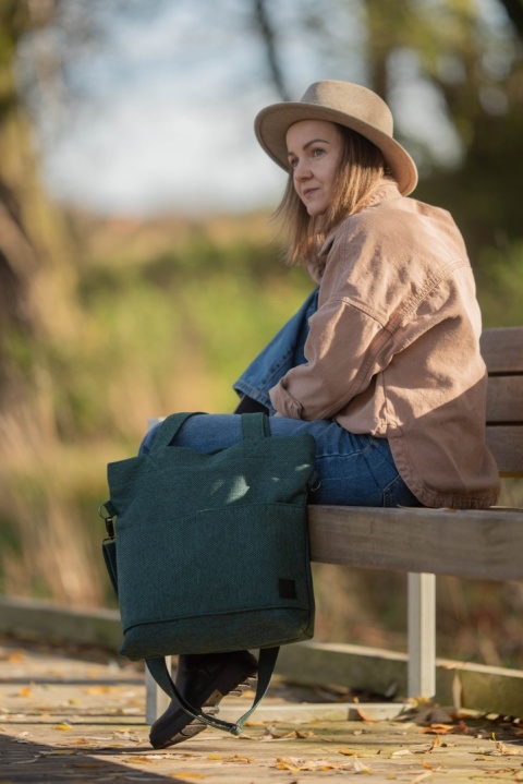 Torba shopper butelkowa zieleń MIDI
