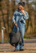 Torba shopper czarna MIDI