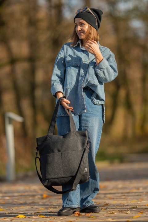 Torba shopper czarna MIDI