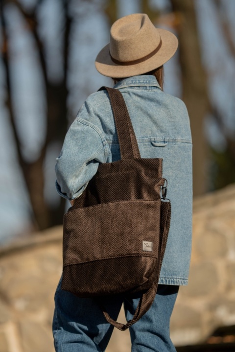 Torba shopper czekoladowa MAXI FOLK