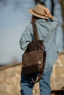 Torba shopper czekoladowa MAXI FOLK