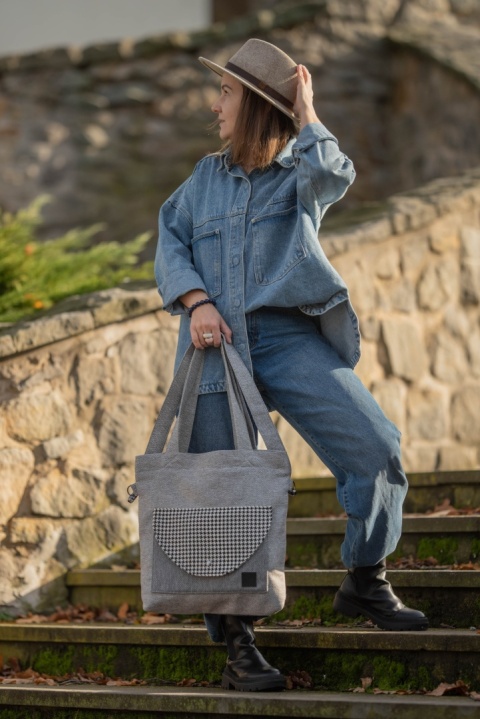Torba Pocket Bag szara pepitka