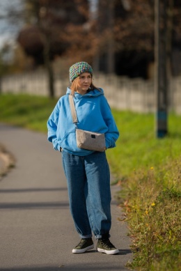 Torebka listonoszka gołębi beż MINI