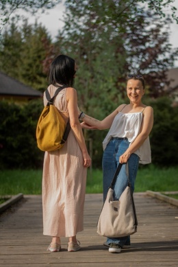 Torebko-plecak EasyBAG miodowa plecionka