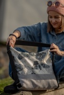 Torebko-plecak EasyBAG motyle na szarym