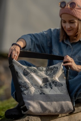 Torebko-plecak EasyBAG motyle na szarym