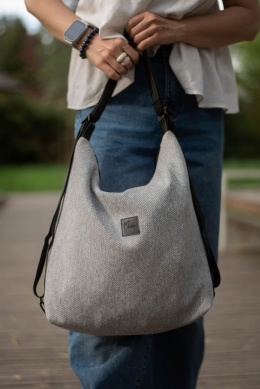 Torebko-plecak EasyBAG szara plecionka