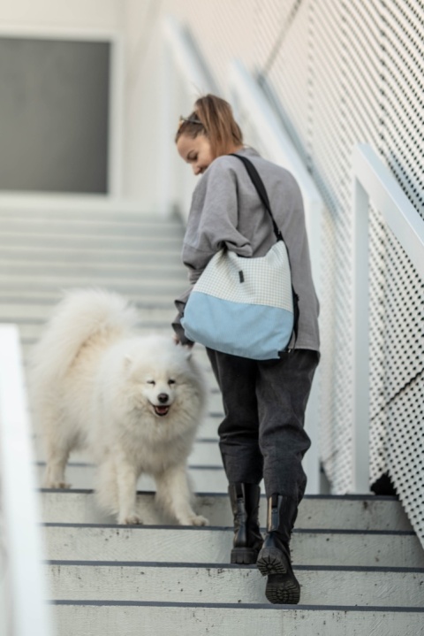 Torebko-plecak Easybag pepitka baby blue